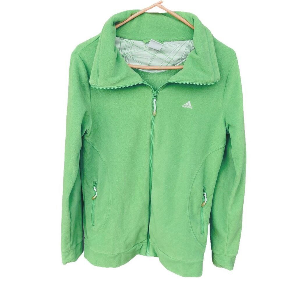 Adidas size M  bright Kelly green full zip fleece jacket.